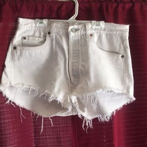 White vintage high waisted Levi cut-offs